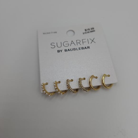 Sugarfix by Baublebar Bundle of Twelve Earrings Safety Pin Hoops - Picture 5 of 6